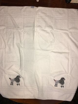 Vintage 1940 ' s bath towel set (2) Cotton,  Embroidered Poodle,  McCutcheon ' s 7