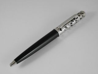 Cartier Mini Diabolo Panthere Spots Black And Platinum Plated Ballpoint Pen