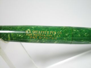 NR 1930´s SHEAFFER balance jade green combo fountain M nib 5