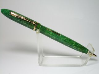 NR 1930´s SHEAFFER balance jade green combo fountain M nib 6