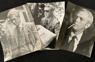 3 Steve Mcqueen Photos 8x10 Publicity Press Photo Picture King Of Cool