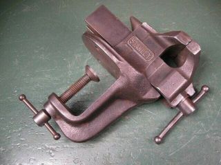 Old Vintage Stanley Tools Small Bench Mount Vise " Sw " Era