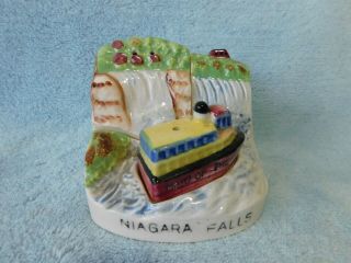 Vintage Boat On Niagara Falls 3 Piece Salt And Pepper Shakers Hamilton Japan