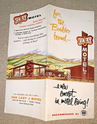 Vintage Lazy J Motel Boulder Colorado Brochure