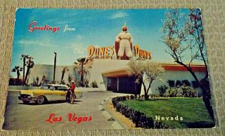 Postcard Greetings From The Dunes Hotel & Casino Las Vegas Nv 1956 Buick