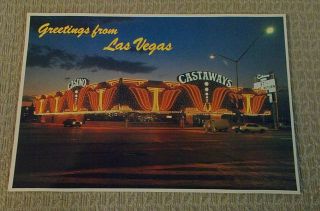 Greetings From Las Vegas Postcard The Castaways Hotel On " The Strip "