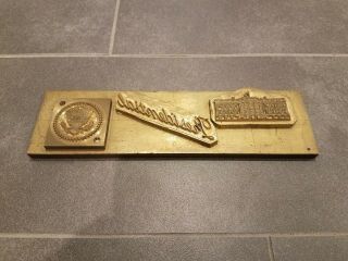 John F Kennedy White House Brass Etching Plate For Boxed Soaps One Of A Kind ??