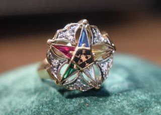 Vintage 14 - K Ladies Order Of The Eastern Star Ring