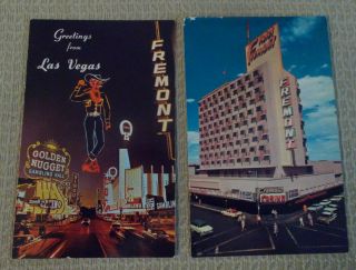 2 (glitter Gulch) Fremont Casino Postcards Las Vegas Nv I Combine