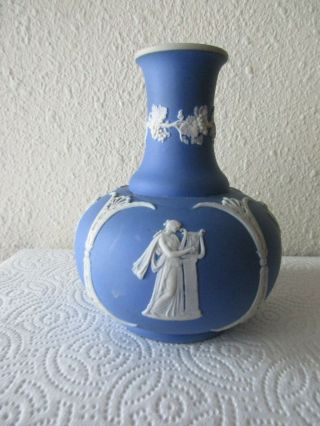 Unmarked Blue Jasperware 5 Inch.  Vase
