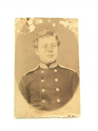 An Antique Cdv - Style Russian Photo Of An Unknown Soldier Circa Mid - 19th Century