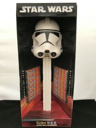 Star Wars Giant Pez Candy Dispenser Clone Trooper Stormtrooper Mib Rare