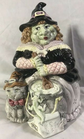 Rare Fitz And Floyd Halloween Witch Cookie Jar - 1992
