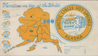 (m645) Vintage Color Postcard,  Arctic Circle Hot Springs,  Alaska