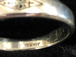 Vintage,  Unusual Scottish Rite Ring 18k White Gold 6x5 Aquamarine 4