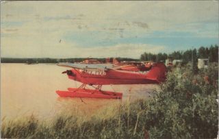 (m646) Vintage Color Postcard,  Rppc,  Lake Hood Seaplane Base In Alaska
