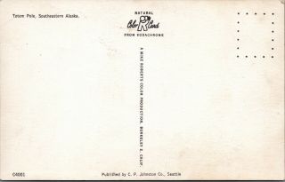 (M648) Vintage Color Postcard,  RPPC,  Totem Pole,  Southeastern Alaska 2