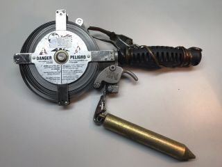 Vintage Lufkin Usa Little Joe Oil Gauging Tape Measure Brass Plumb Bob Gas Tool
