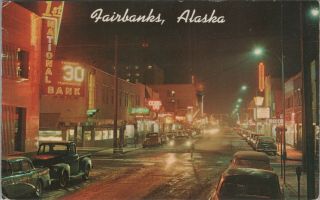 (m640) Vintage Color Postcard,  Rppc,  Fairbanks,  Alaska