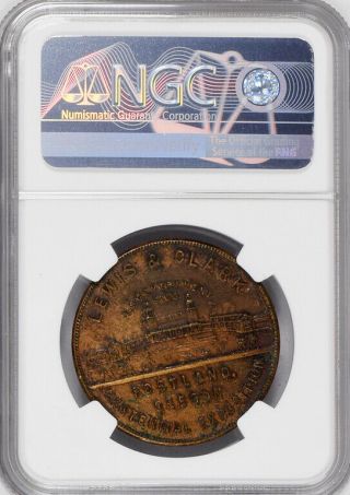 1905 Lewis & Clark Expo Medal HK - 333,  SH 14 - 2 R6,  MS62 NGC Portland Oregon Token 2