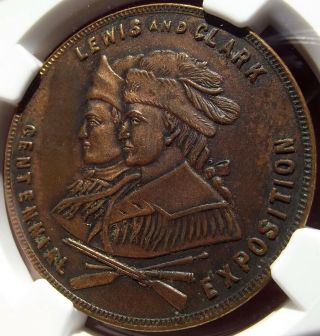 1905 Lewis & Clark Expo Medal HK - 333,  SH 14 - 2 R6,  MS62 NGC Portland Oregon Token 4
