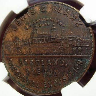 1905 Lewis & Clark Expo Medal HK - 333,  SH 14 - 2 R6,  MS62 NGC Portland Oregon Token 5
