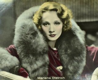 1932 Rppc Marlene Dietrich Blond Venus Ross German Hand Colored Real Photo Z4