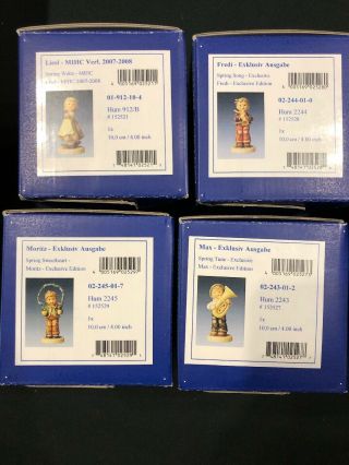 Hummel Sounds Of Spring Collectors Set Of 8 Figures And 3 Bases