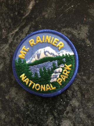 Vtg Patch 3” Rare 80s Orig Mt.  Rainier National Park Wa Logo Travel Retro