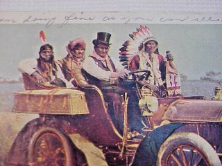 1906 Apache Chief Geronimo & Braves in Car Native American Indian 101 Ranch RPPC 2