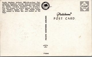 (M635) Vintage Color Postcard,  RPPC,  Pacific Northern Airline,  PNA,  Alaska 2