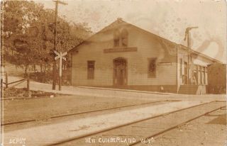 E61/ Cumberland West Virginia Rppc Postcard 1911 Railroad Depot