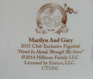 Cherished Teddies HAND IN HAND,  THROUGH THE SAND Marilyn and Gary Figurine 7