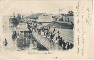 Very Rare Old Postcard - Docks And Port - Santos - Sau Paulo - Brazil 1903