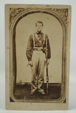 Vintage Civil War Cdv Photo - Identified Soldier Died In Hospital In 1863