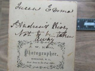 1860 ' s Hawaiian Queen Emma cdv photograph with period ink writing on back 3