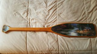 Canoe Paddle Painted Thomas Kinkade " End Of Perfect Day Ii " W & Box