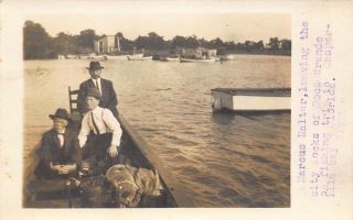 Fl 1900’s Rare Real Photo Florida Fishing Party Leaving Docks Boca Grande,  Fla