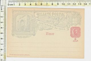 Portugal Postal Card " Bilhete Postal Centenario Da India " Timor 2 Avos