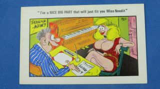 Risque Comic Postcard 1960s Big Boobs Theatrical Agent Theatre West End Play