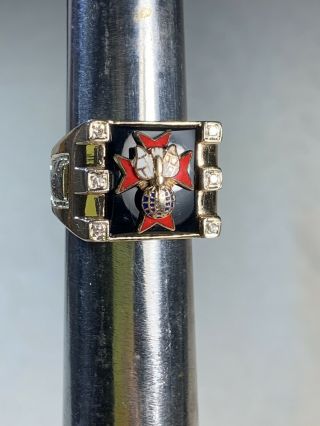 Knights Of Columbus K Of C 4th Degree 10k Gold Ring Size 6 1/2