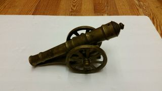 Vintage Brass Cannon 12 " & 7.  4 Lbs