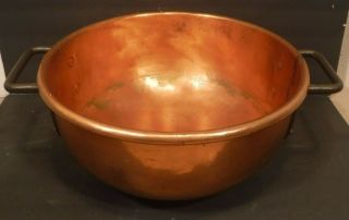Vintage Vivid Copper Candy Pot Kettle Vessel Cauldron Fudge Pot Metal Handles