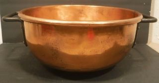 Vintage Vivid Copper Candy Pot Kettle Vessel Cauldron Fudge Pot Metal Handles 2
