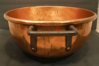 Vintage Vivid Copper Candy Pot Kettle Vessel Cauldron Fudge Pot Metal Handles 3