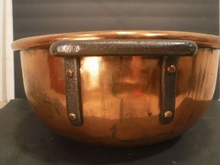 Vintage Vivid Copper Candy Pot Kettle Vessel Cauldron Fudge Pot Metal Handles 4