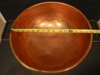 Vintage Vivid Copper Candy Pot Kettle Vessel Cauldron Fudge Pot Metal Handles 5