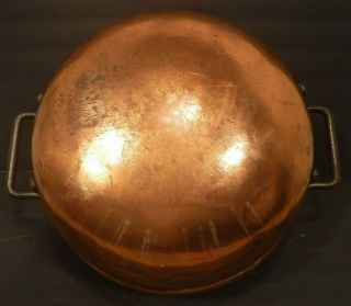Vintage Vivid Copper Candy Pot Kettle Vessel Cauldron Fudge Pot Metal Handles 9
