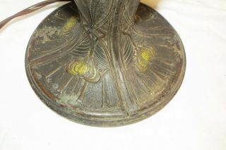 LARGE ANTIQUE FLORAL LAMP BASE FOR REVERSE PAINTED SHADE 5