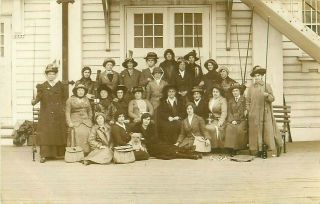 Rp Great Yarmouth Suffragette ? Womens Fishing Match On Pier Norfolk C1912